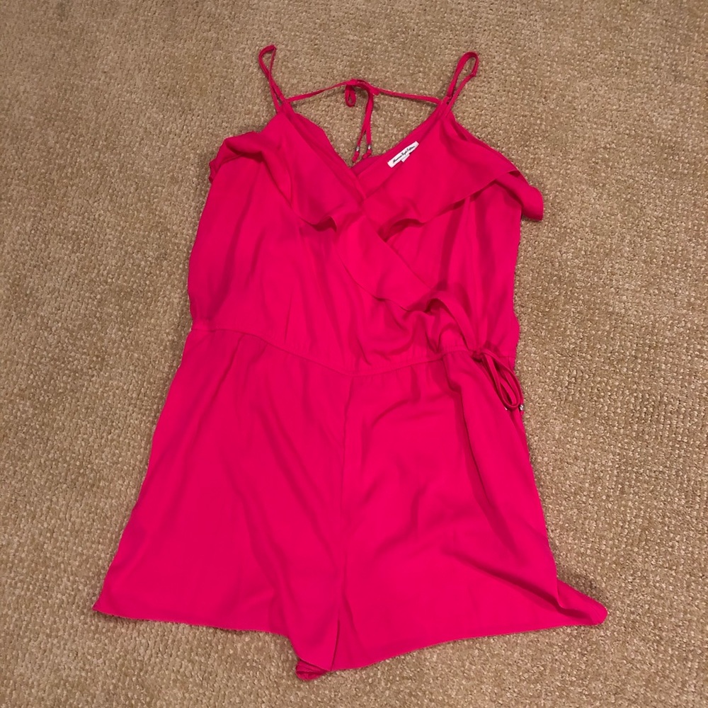 Hot Pink Flowy Romper - American Eagle